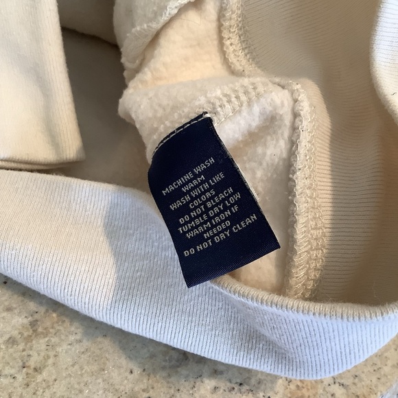Polo Jeans Co Ralph Lauren Cream Zip-Up with Flag Design Size Medium Swe… - Picture 11 of 12
